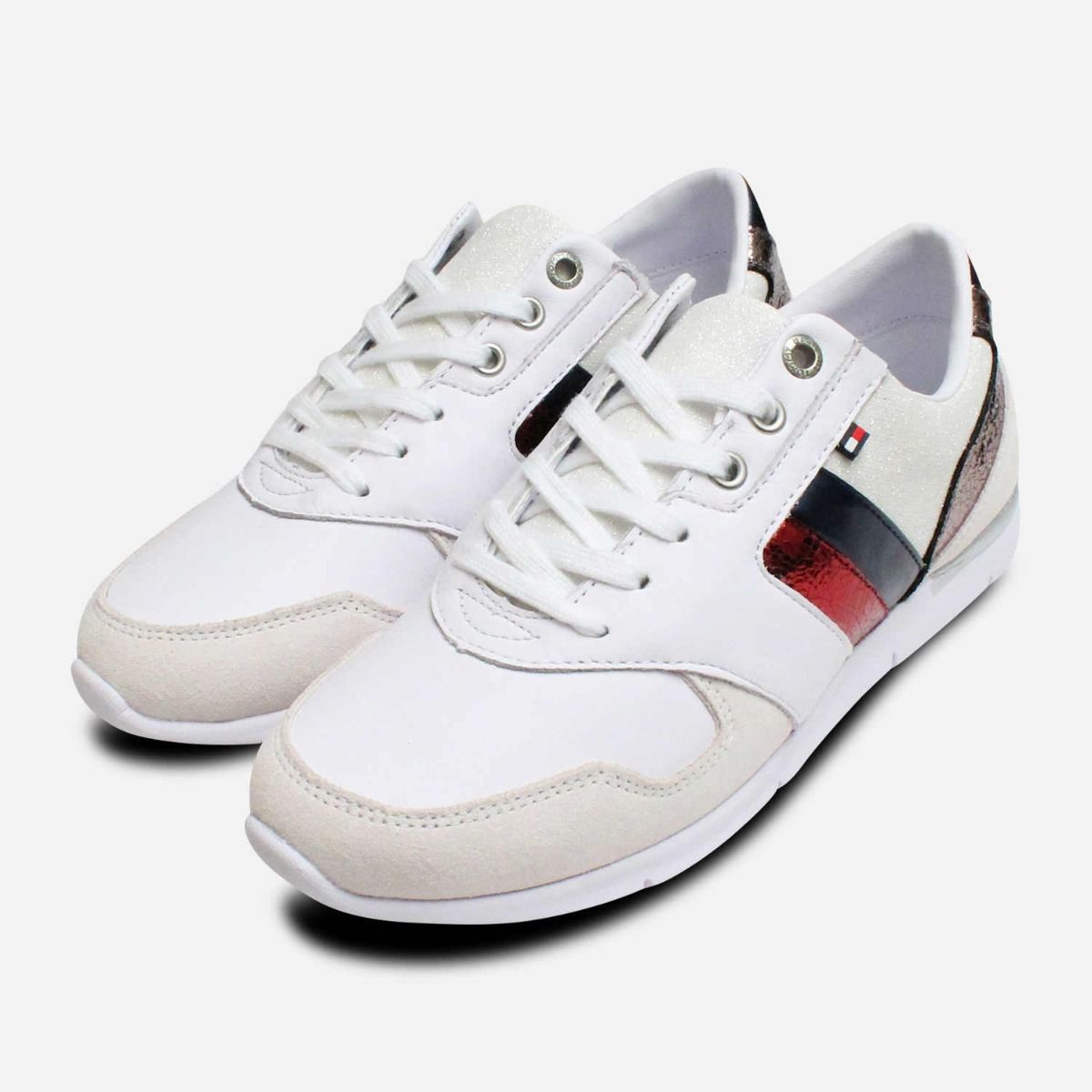 Ladies white tommy on sale hilfiger trainers