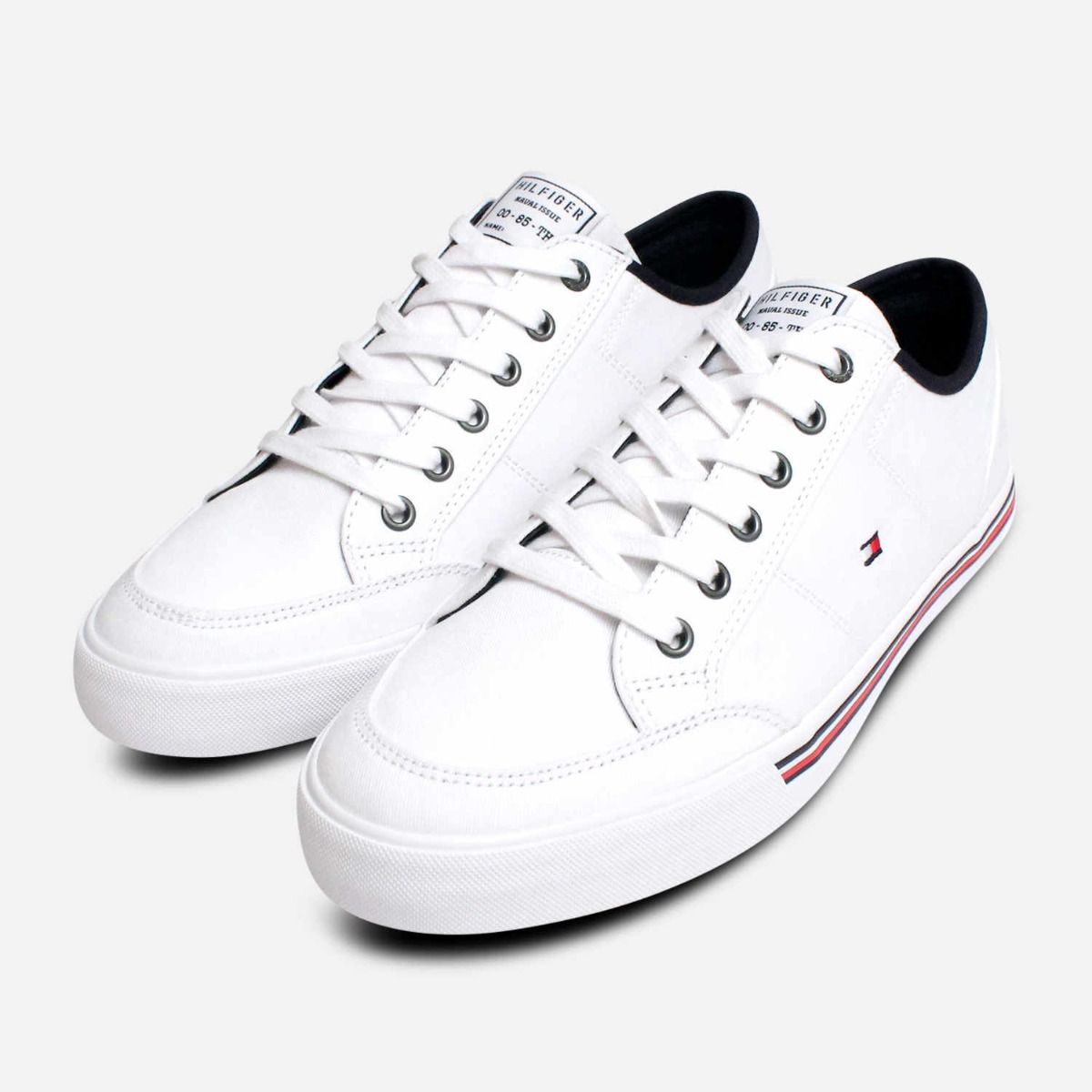 opladning Susteen længst Original Tommy Hilfiger White Canvas Cupsole Sneakers