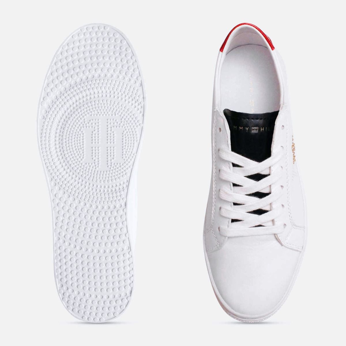 Tommy Hilfiger Gold Star Studded Training Shoes in White