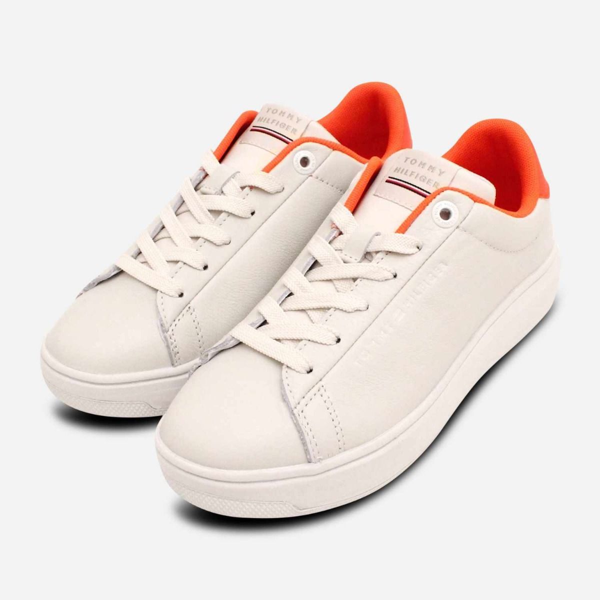 collegegeld Zeestraat Beyond Tommy Hilfiger Premium Leather Sneakers with Coral Heel