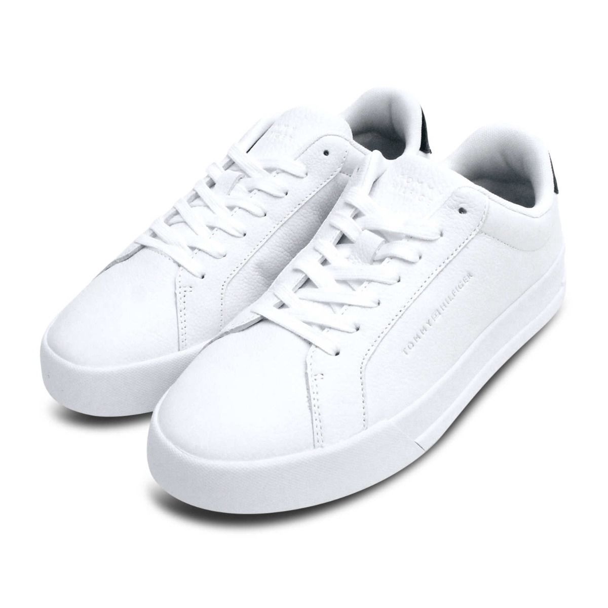 Tommy Hilfiger Premium White Leather Cupsole Trainers