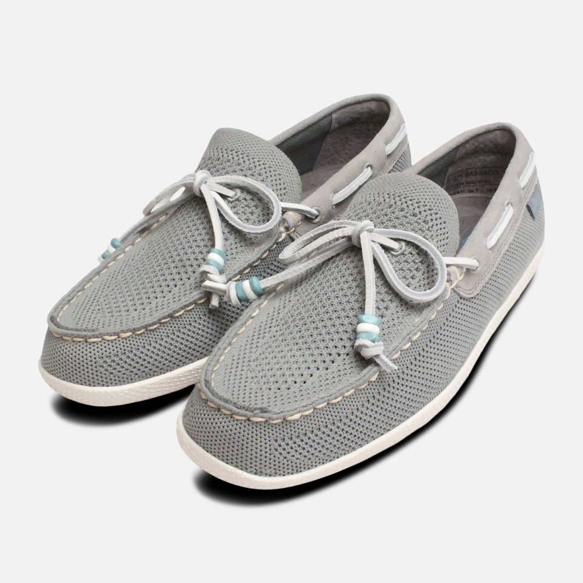 Light Grey Mens Wilton Weave Driver Bass Shoes