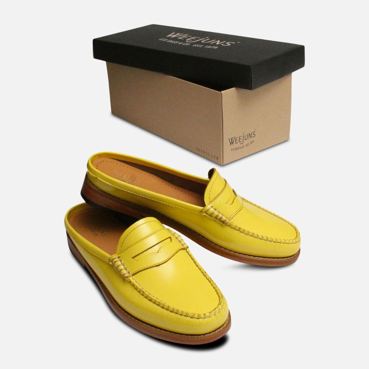 Bass patent store leather loafers