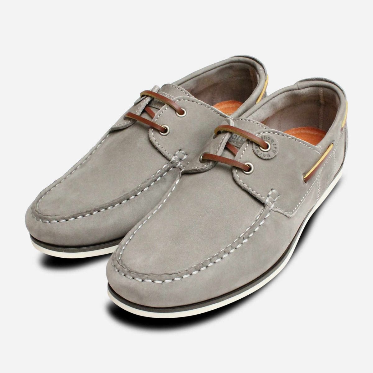 Grey Nubuck Leather Capstan Boat Shoes