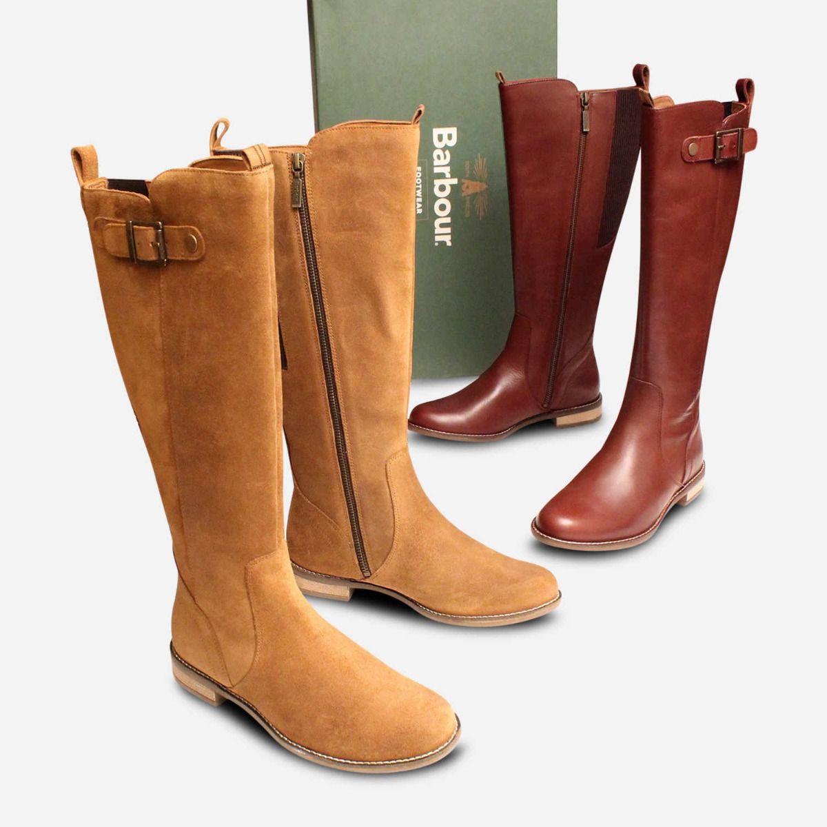 Barbour Knee High Boots in Bordeaux 
