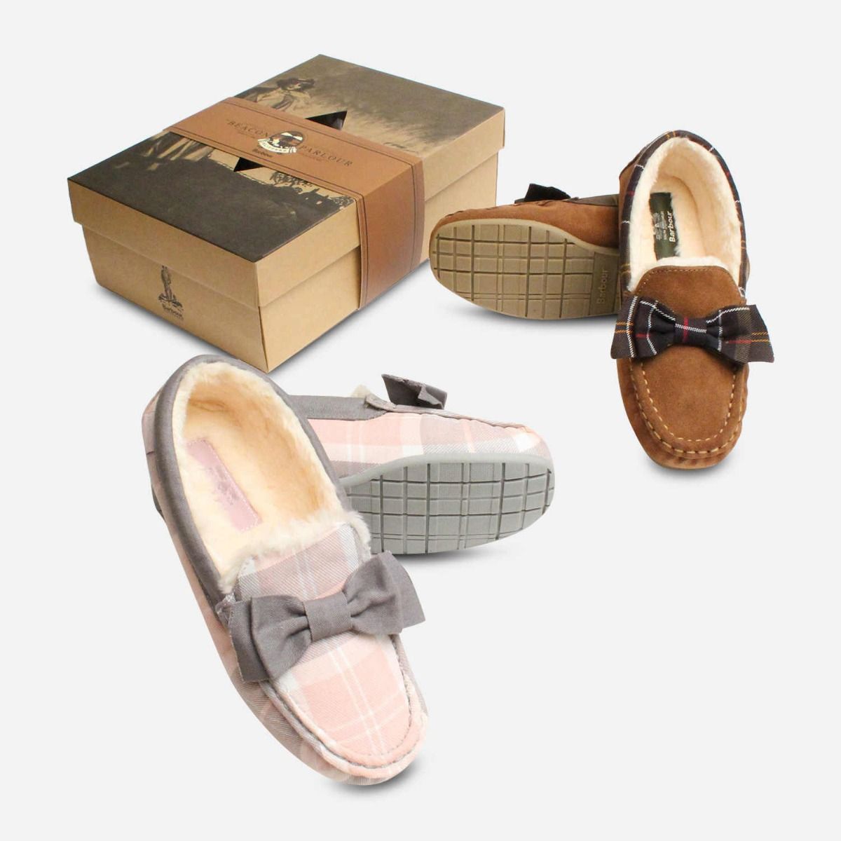 barbour slippers mens Pink