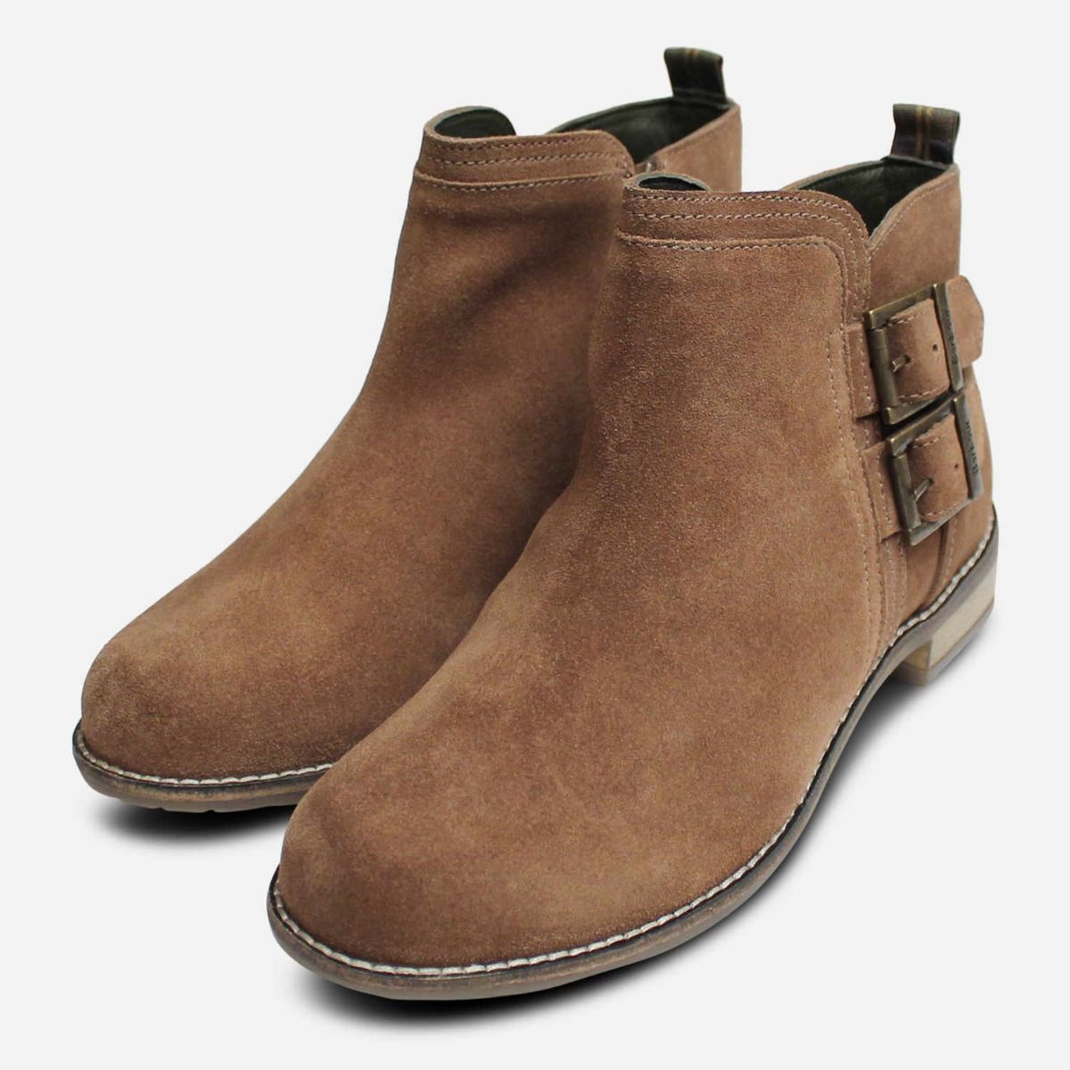 suede boots with buckles