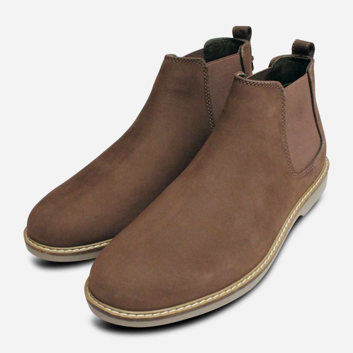 Barbour Taupe Leather Nubuck Slip On 