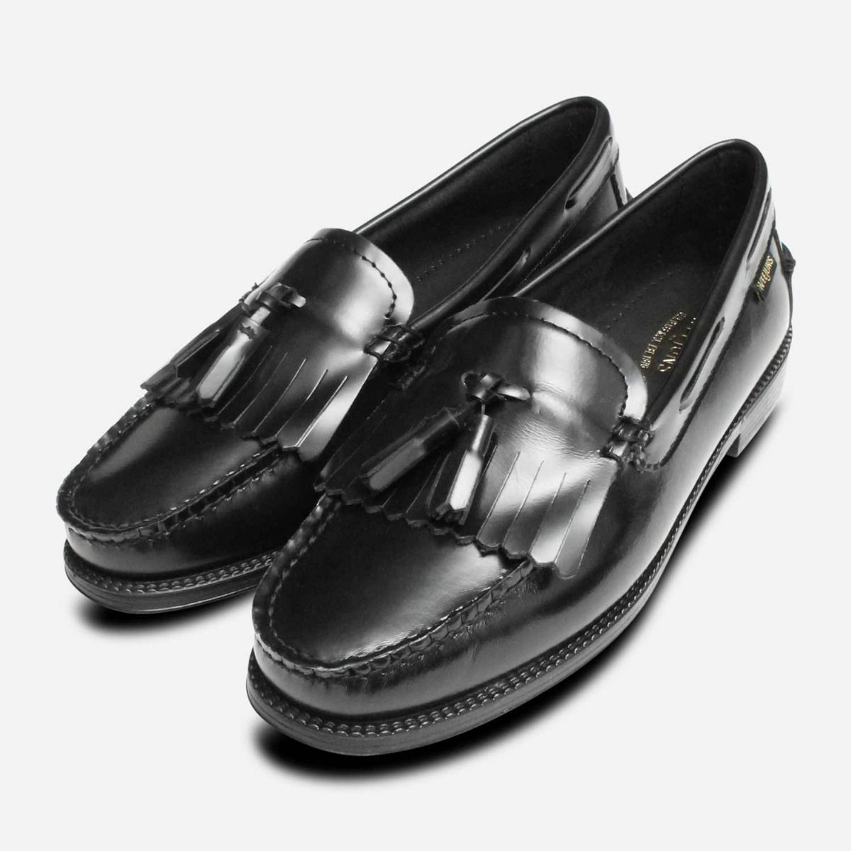 womens black loafers with white sole
