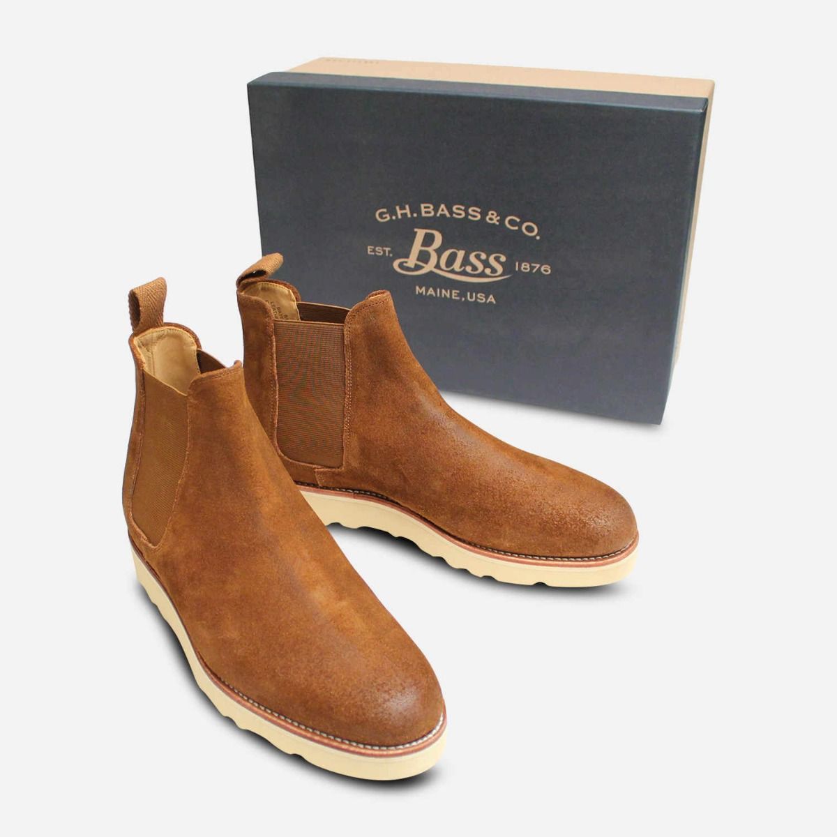Brown Suede Wedge Sole Chelsea Boots