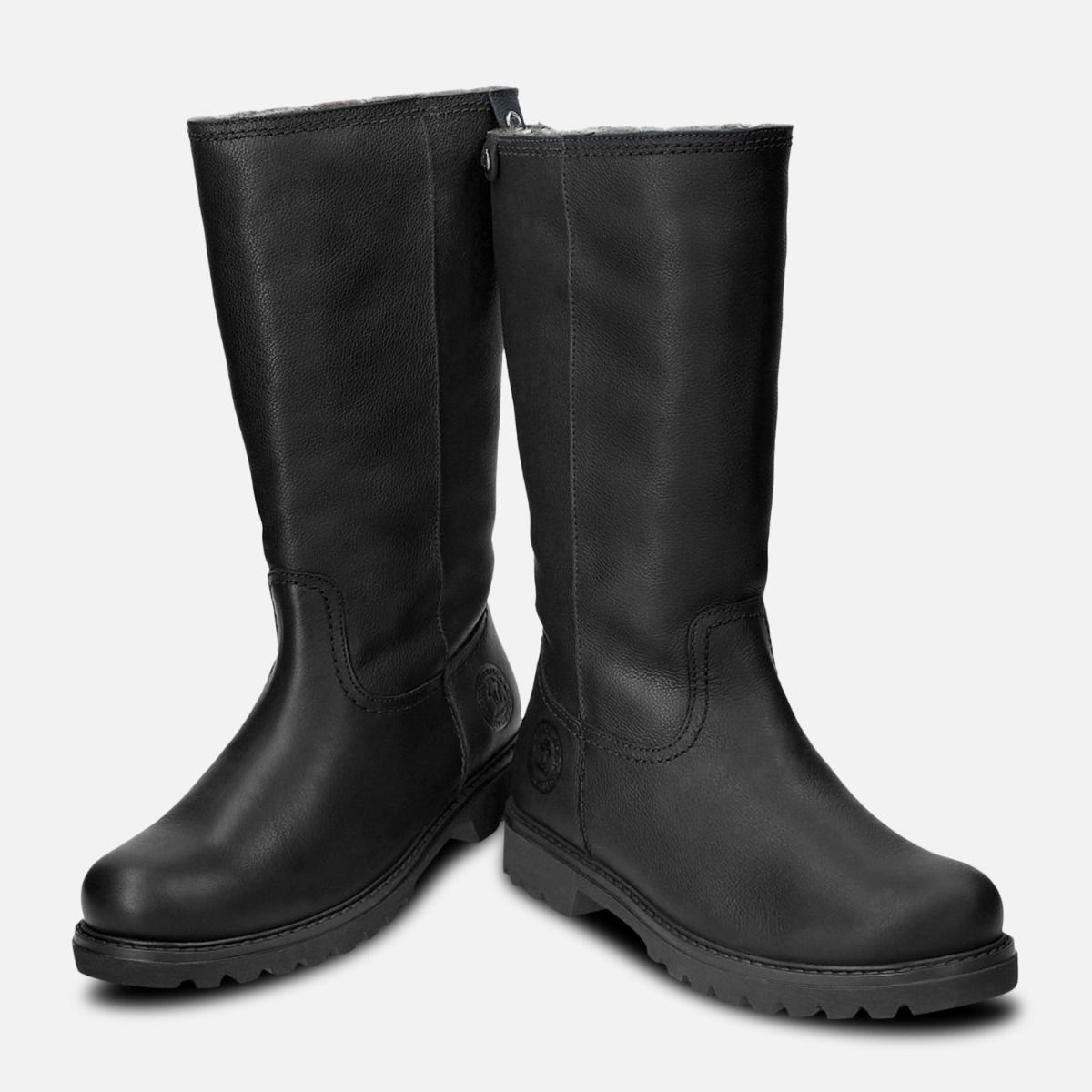 ladies black leather boots