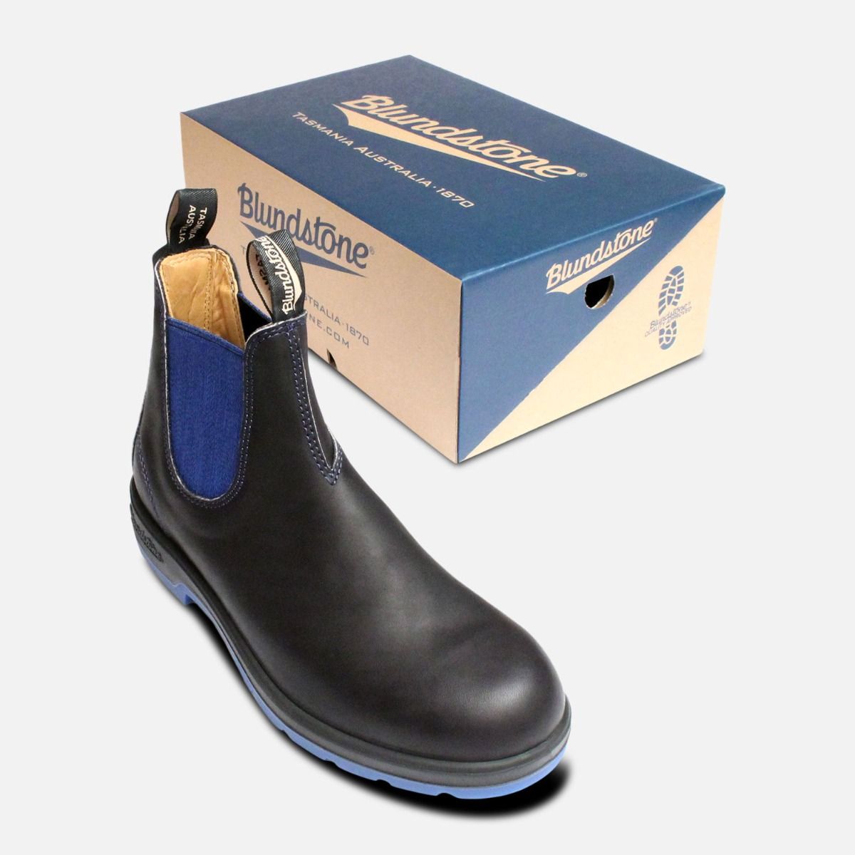 blue blundstone boots