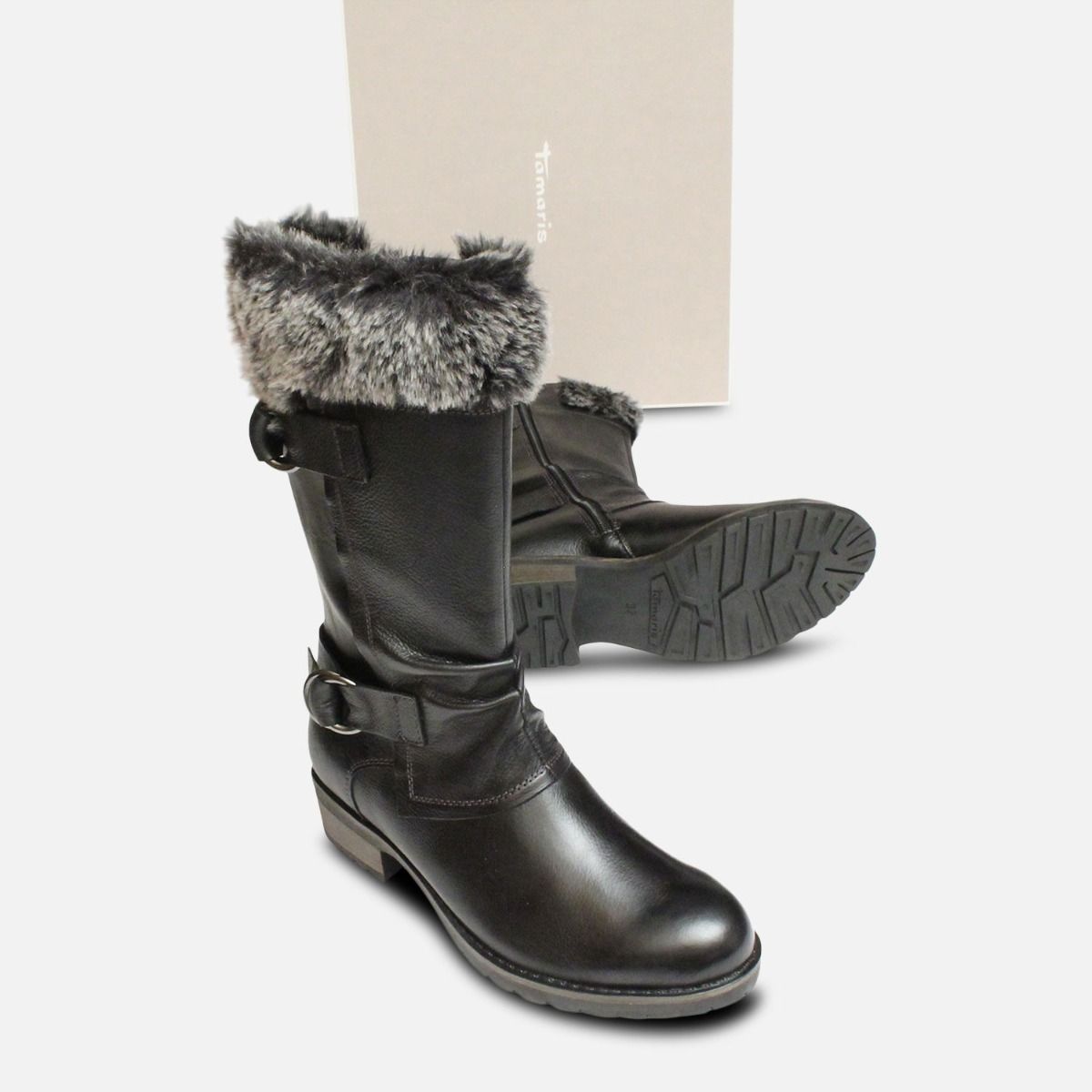 tamaris fur lined boots