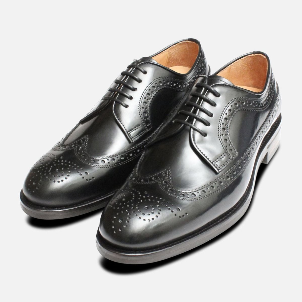 white and black brogues