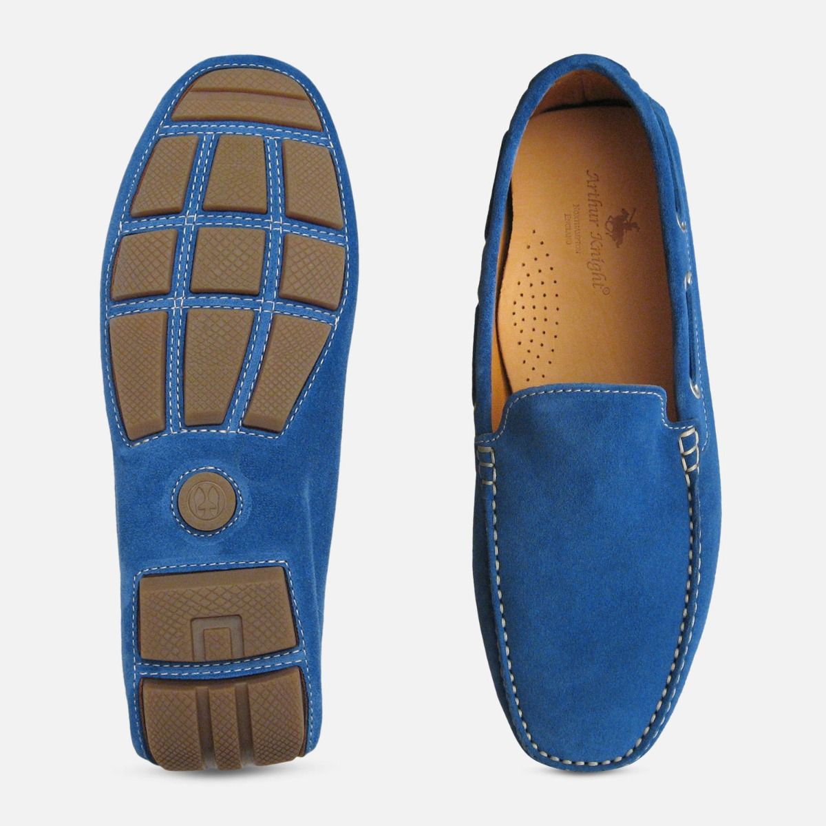 blue driving shoes