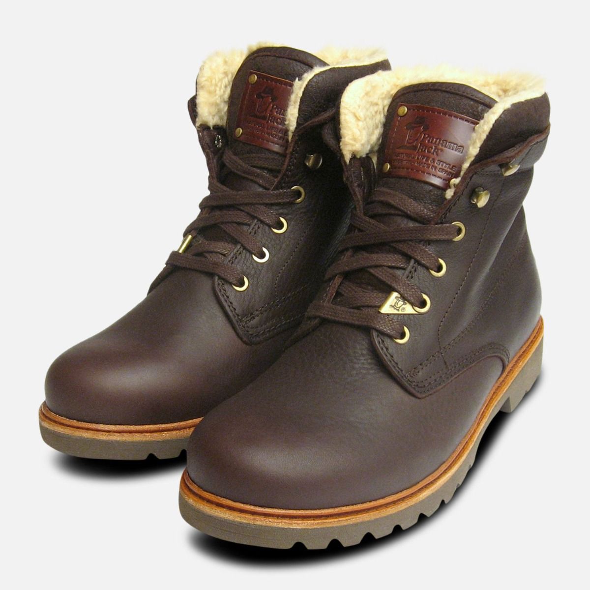 Aviator Cotton Lined Mens Brown Napa Boots