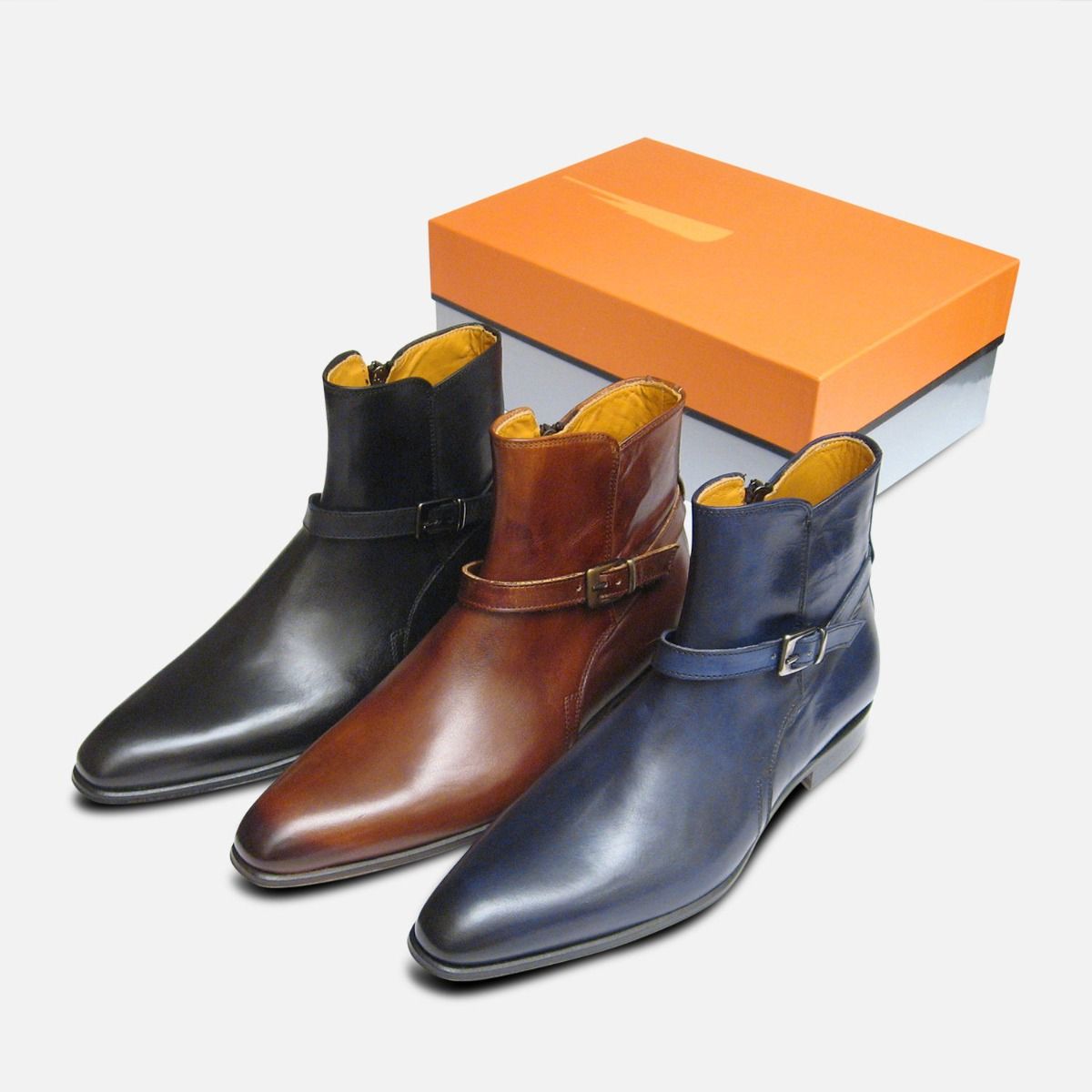 Designer Mens Brown Jodhpur Zip Boots