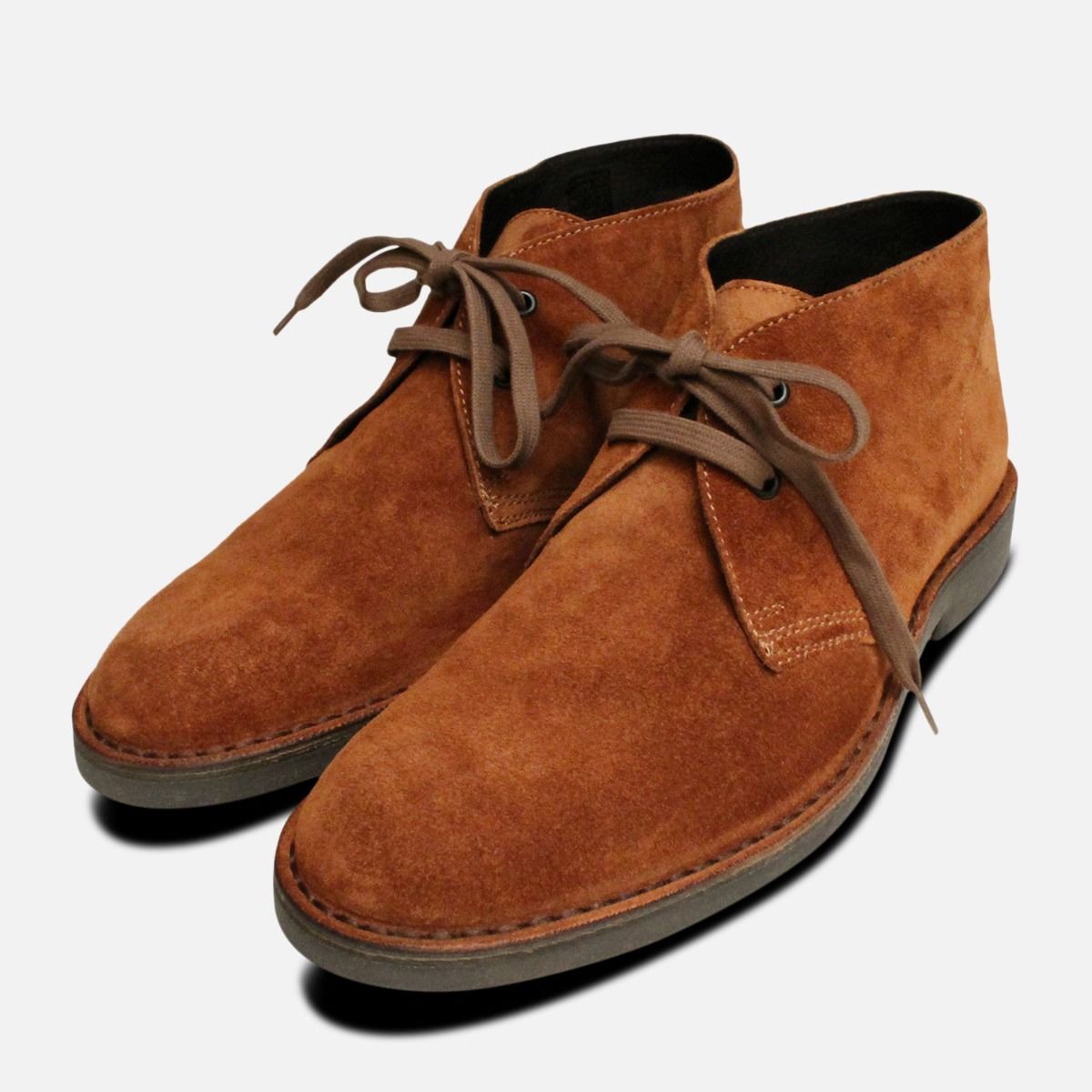 Rich Whiskey Suede Mens Desert Boots