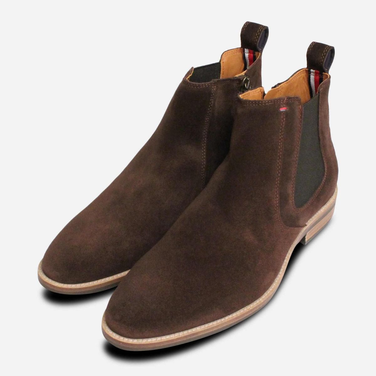 tommy hilfiger suede chelsea boots
