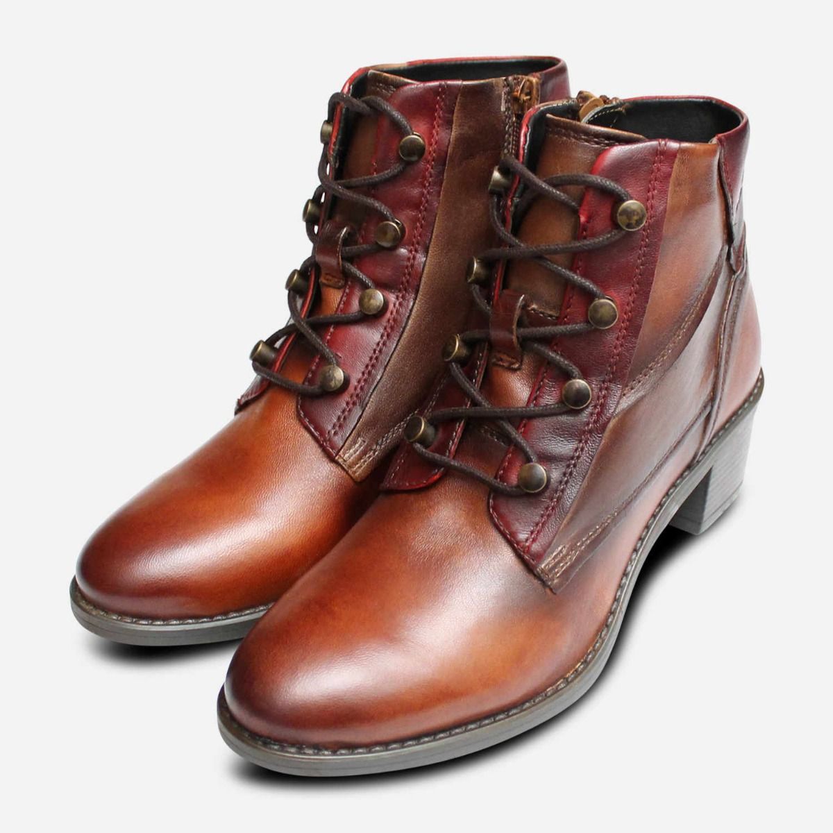 women's boots cognac leather