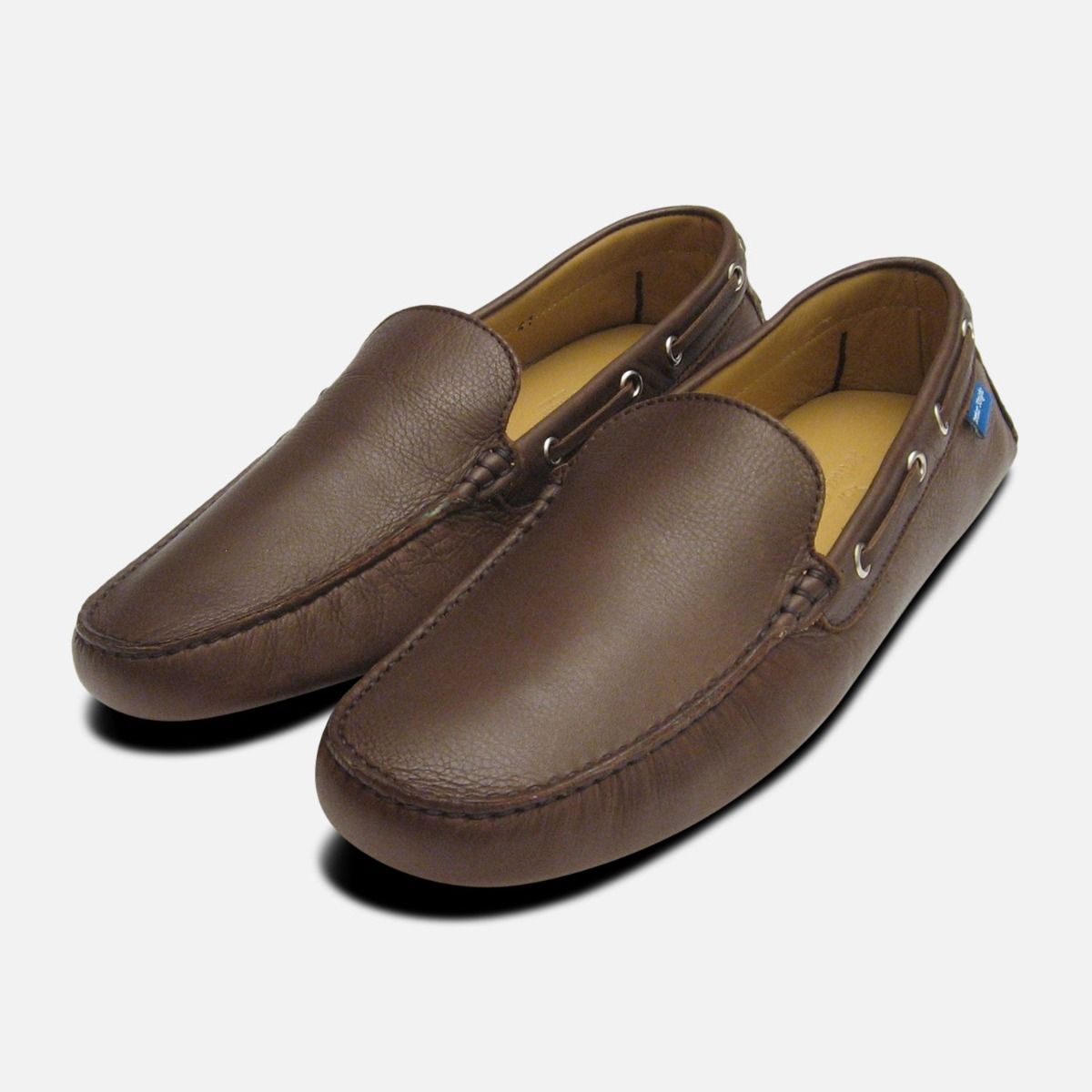 mens leather driving loafers
