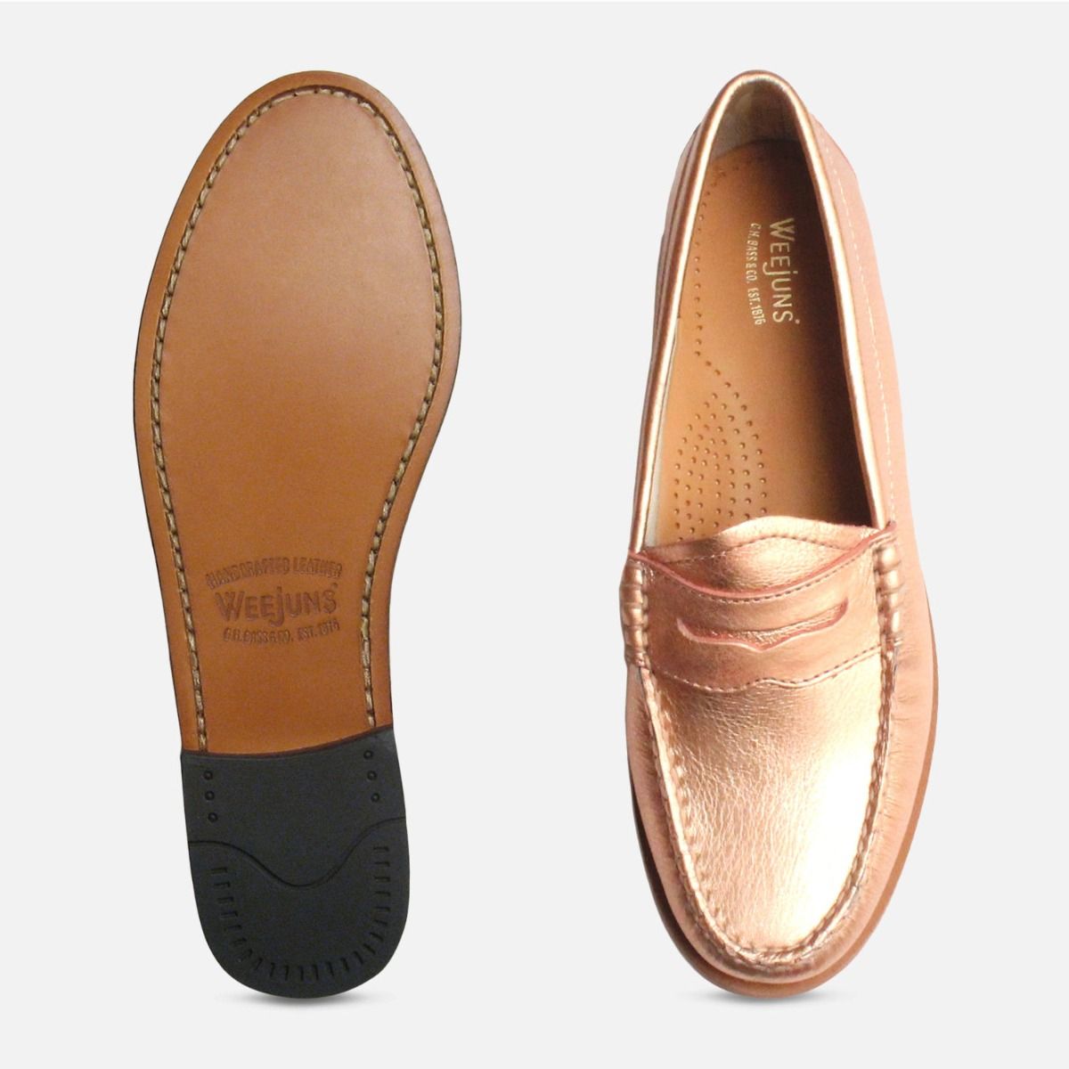 rose gold loafers womens