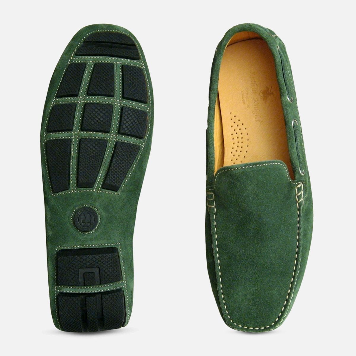 Green Suede Designer Driving Shoes