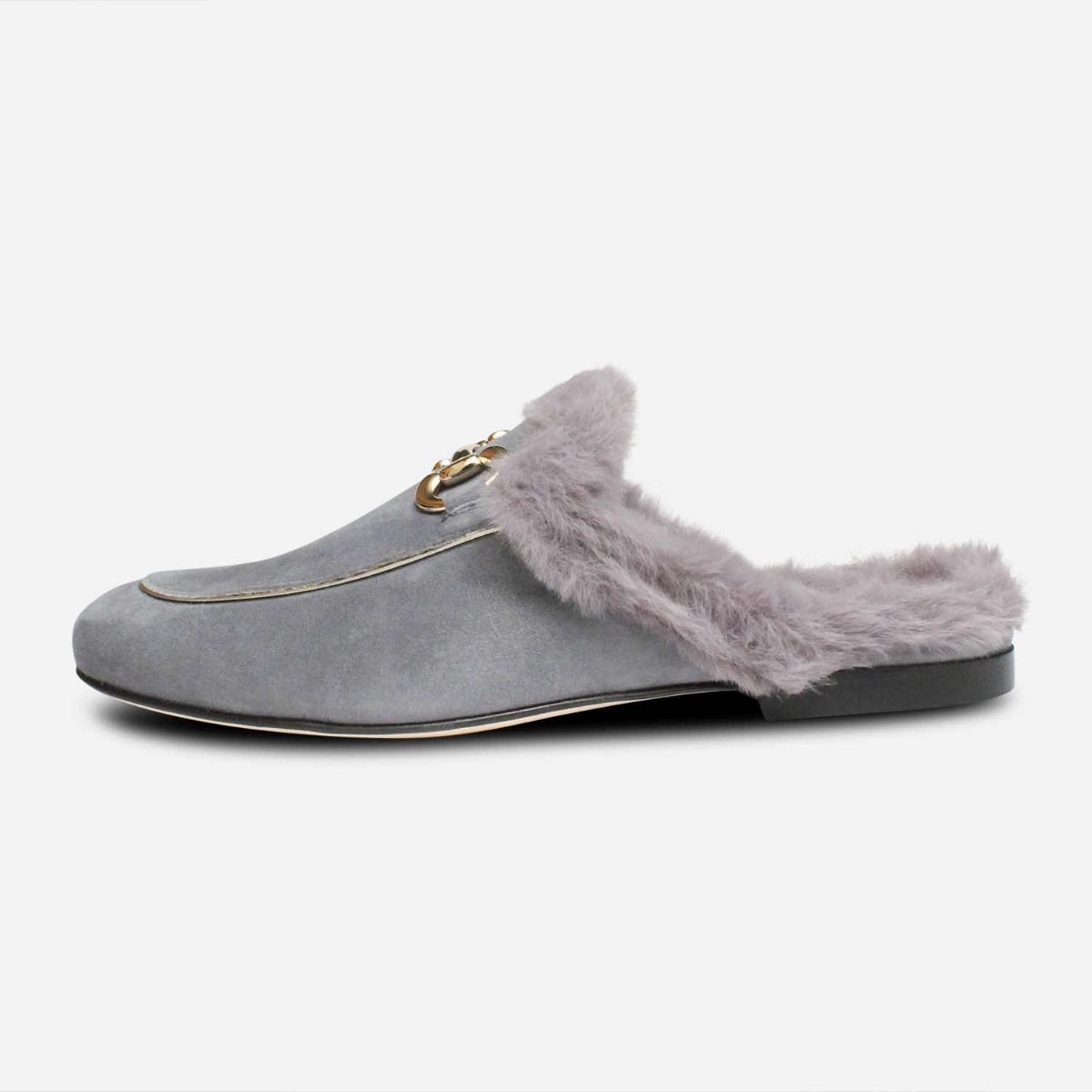grey velvet shoes