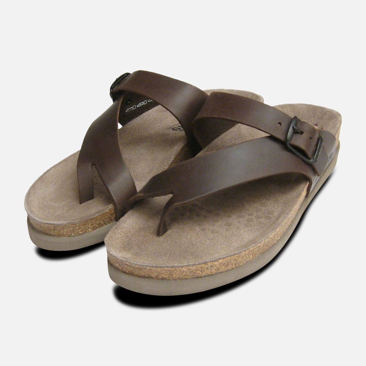 Helen Dark Brown Waxy Leather Sandals 