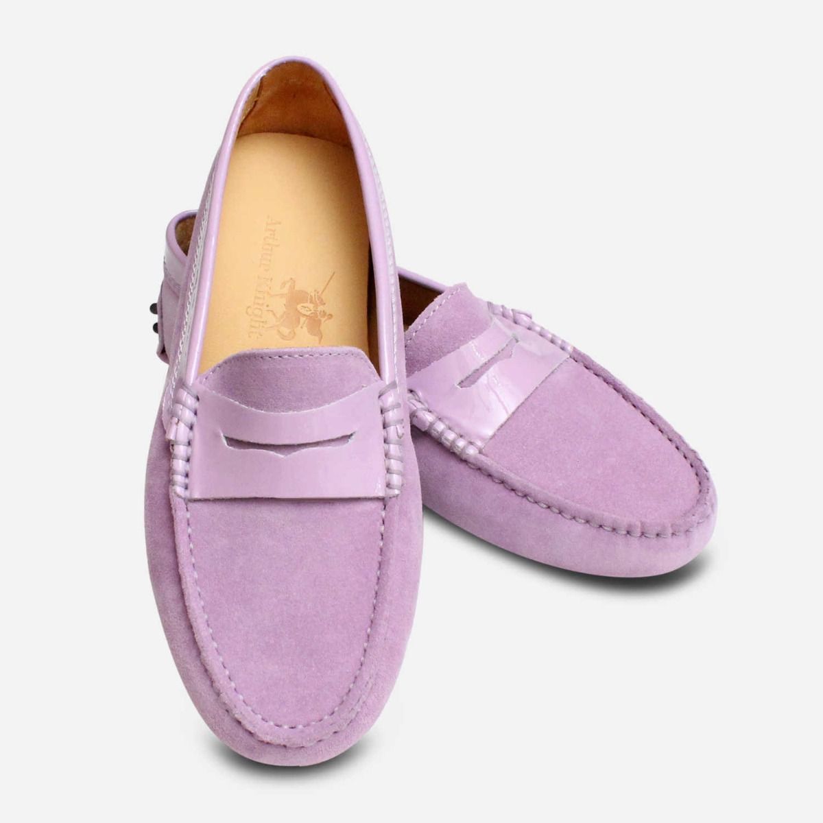 Lilac Suede Ladies Italian Driving Shoe 