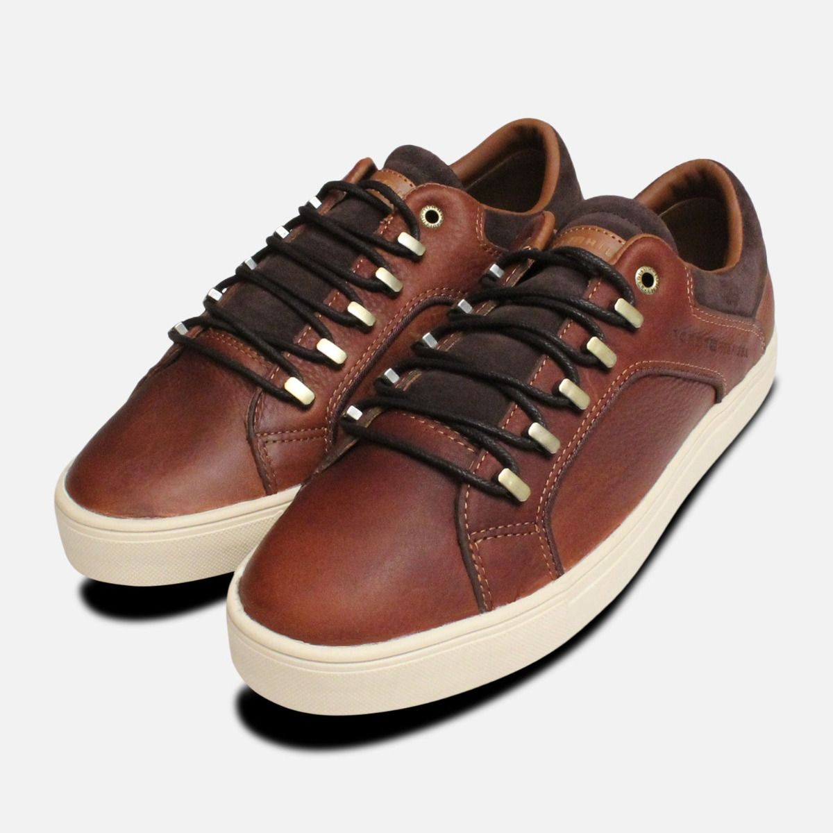 tommy hilfiger brown sneakers