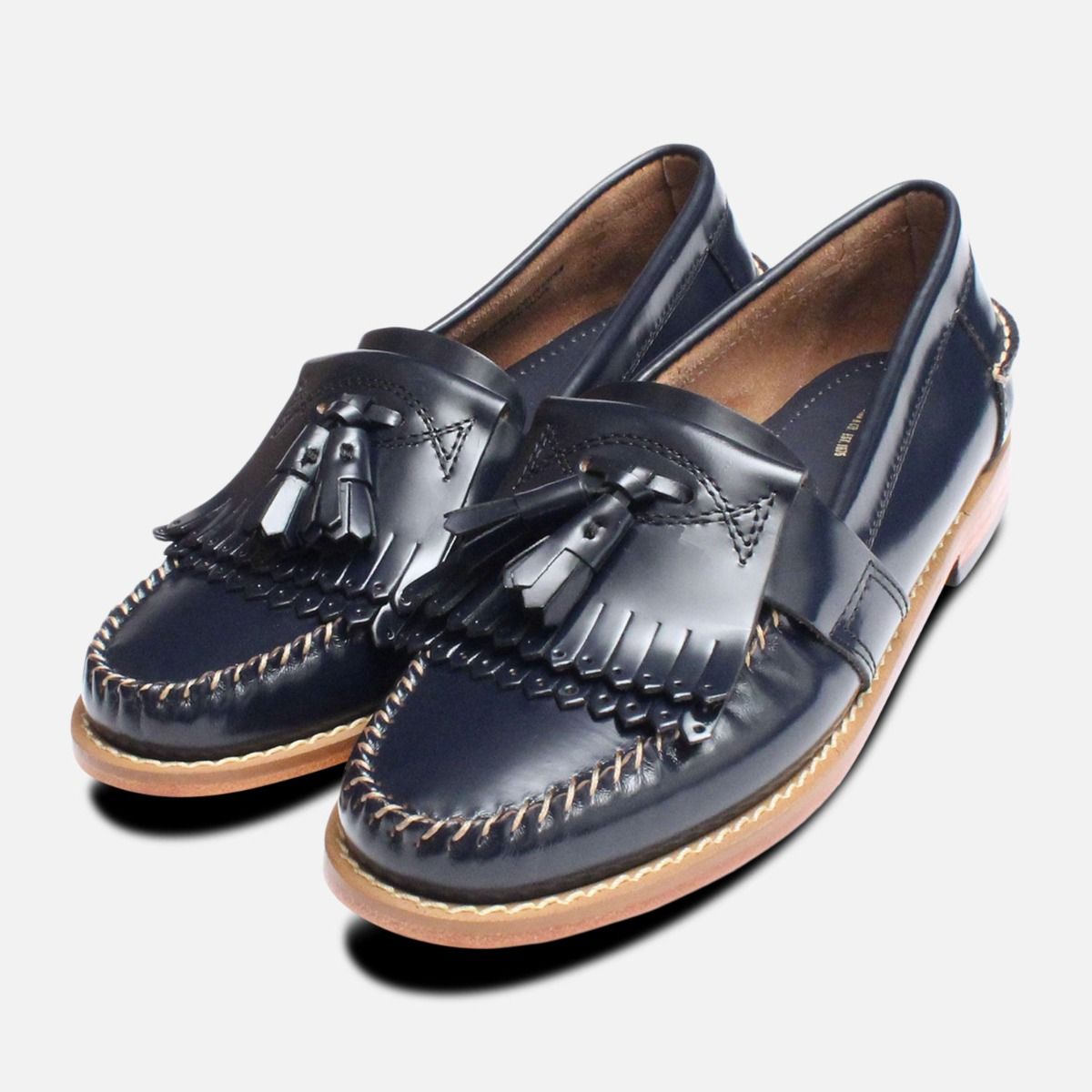 ladies navy blue loafers uk