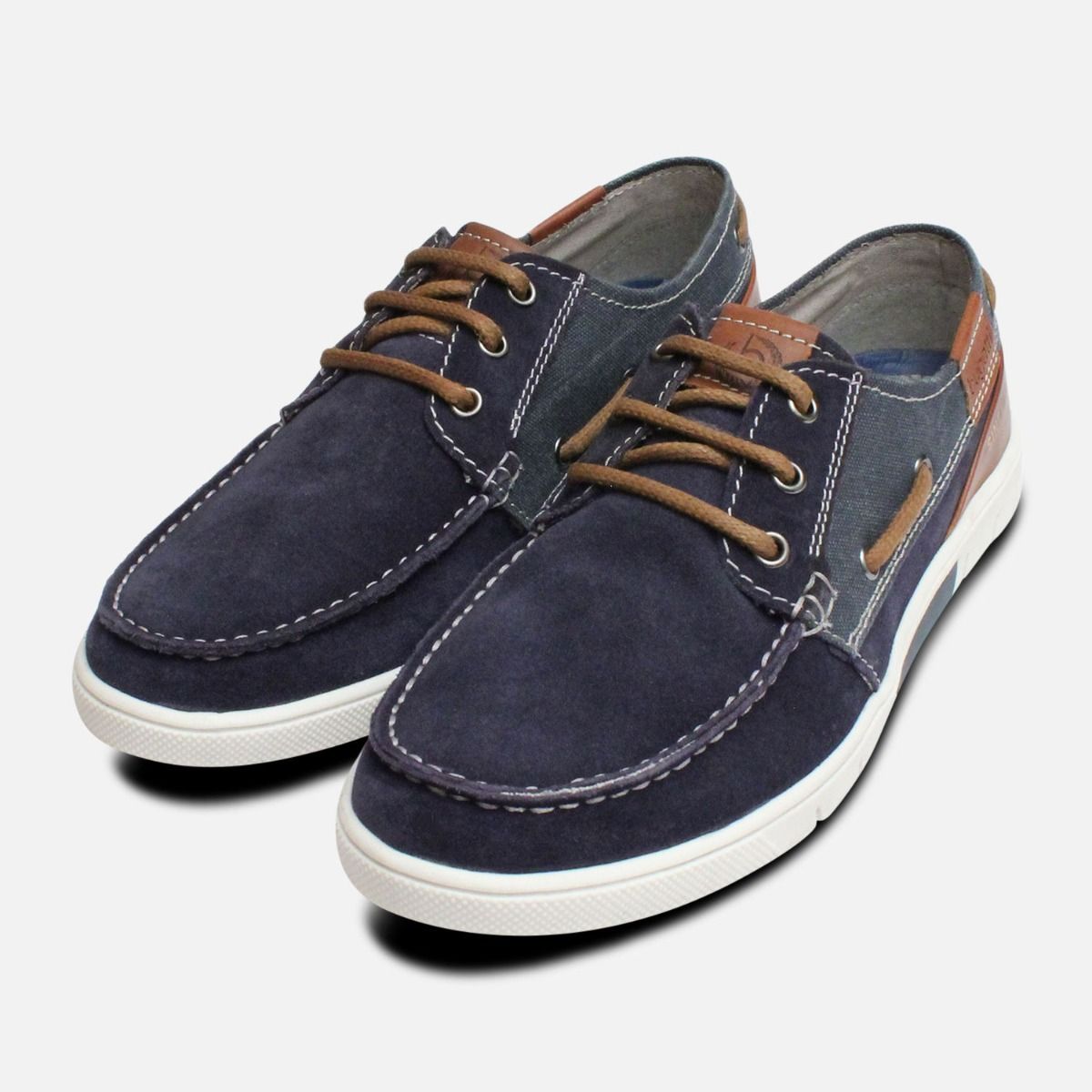 Navy Blue Mens Boat Shoes by Bugatti
