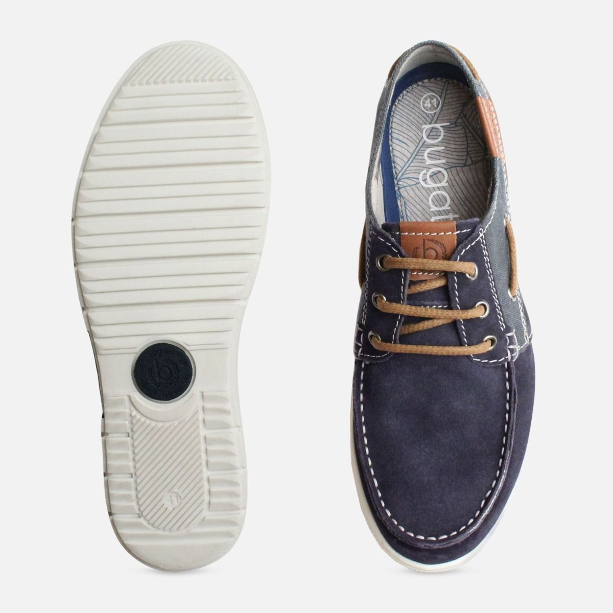 Navy Blue Mens Boat Shoes by Bugatti