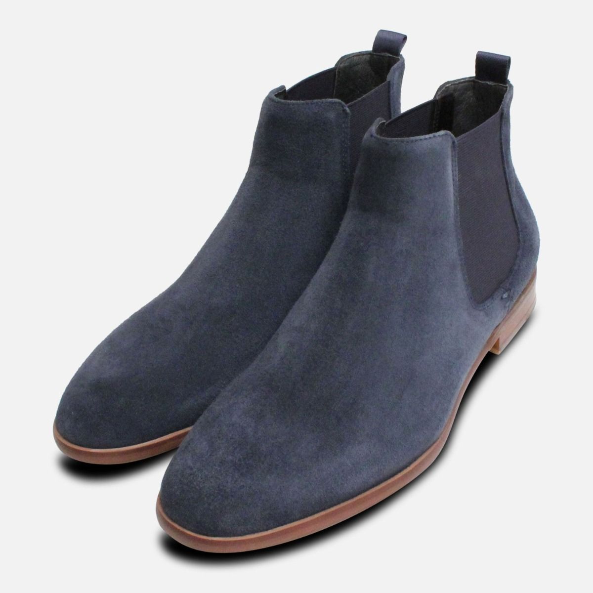 mens navy blue chelsea boots