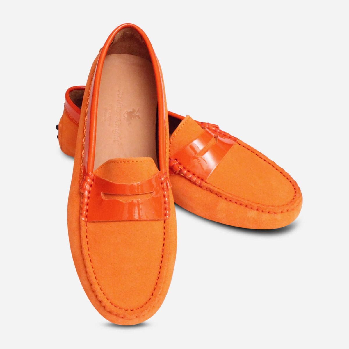 Orange Suede Italian Designer Womens 