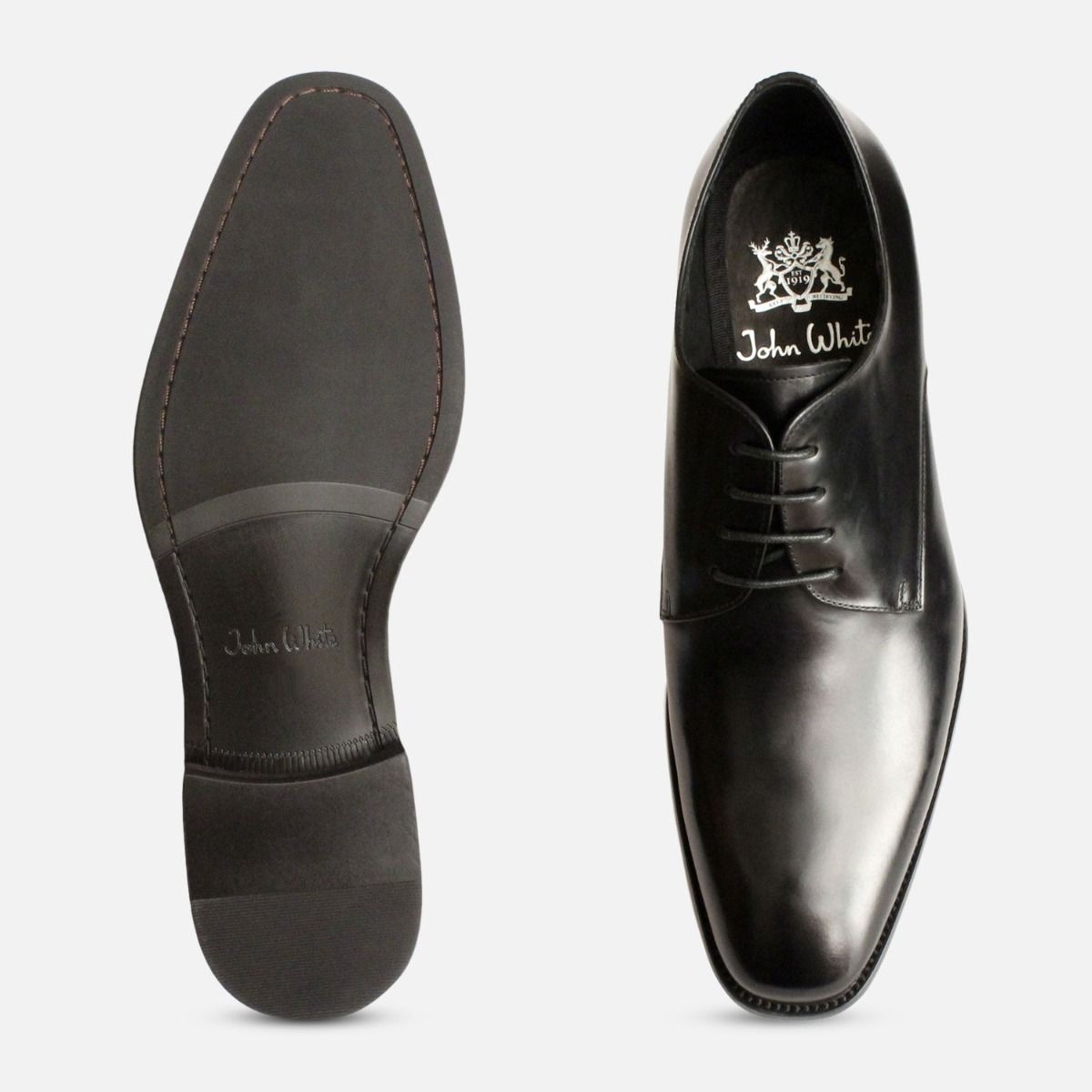 Formal Black Mens John White Lace Shoes