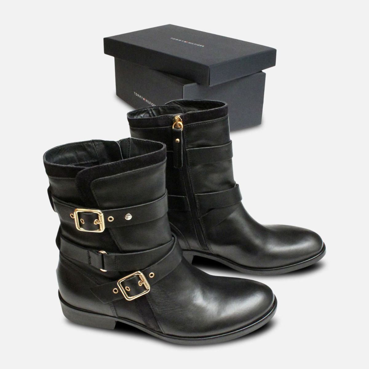 black boots gold