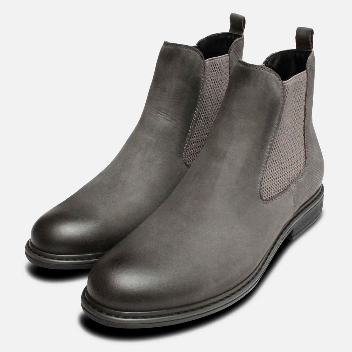 Dark Grey Ladies Slip On Chelsea Boots 