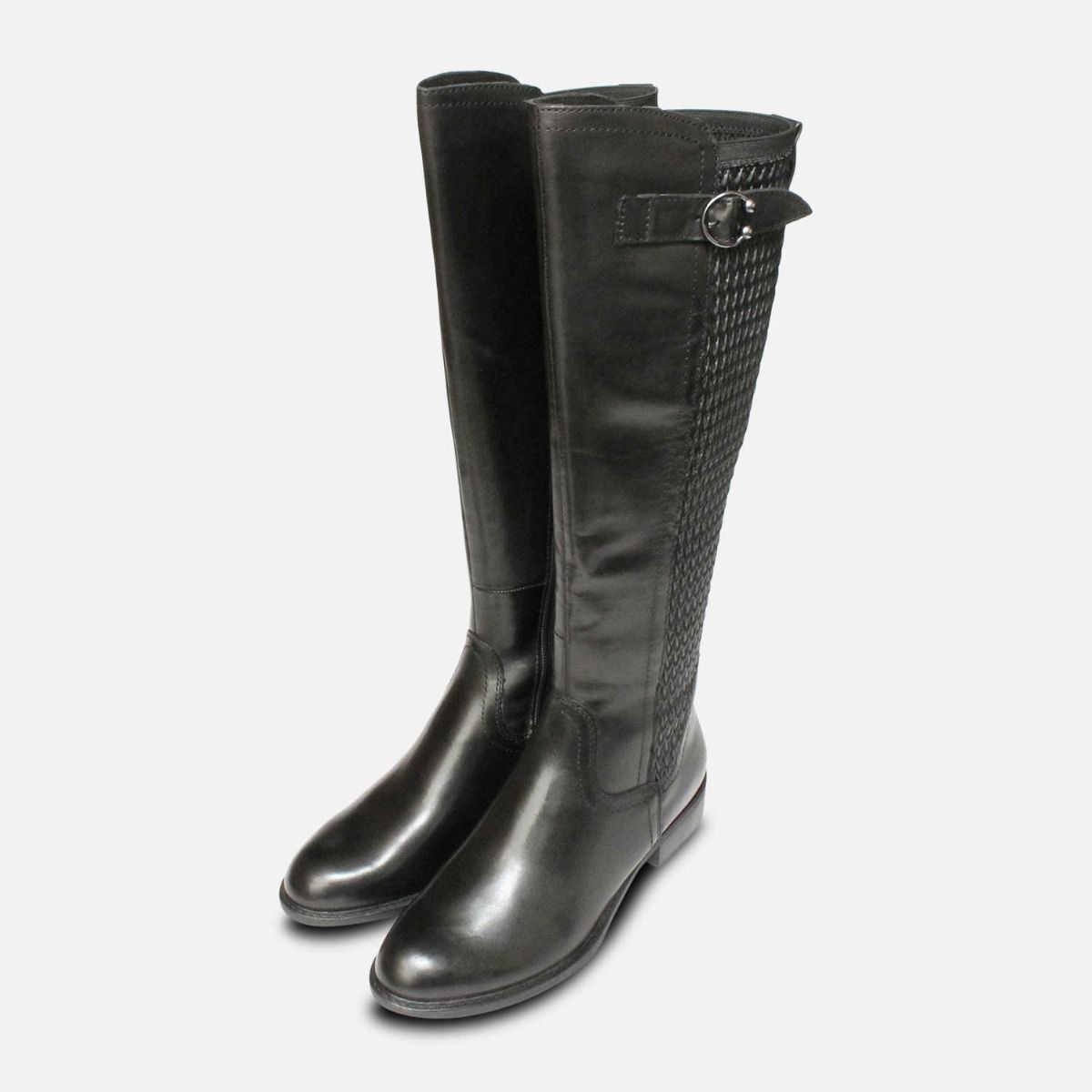 Full Length Plain Black Ladies Boots