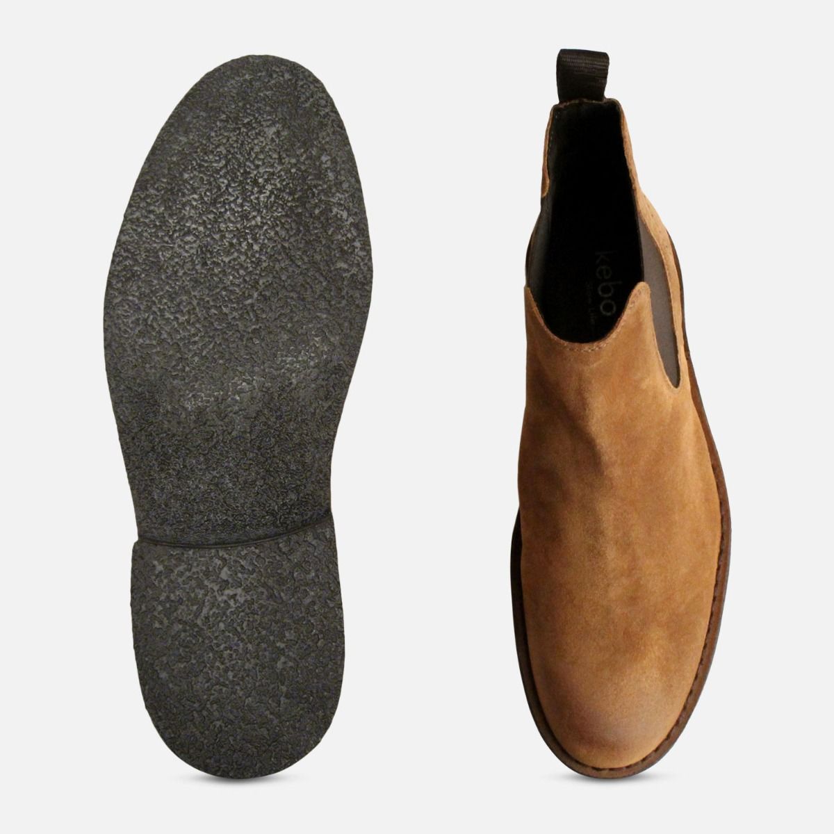 New Waxy Tobacco Suede Mens Slip On Boots