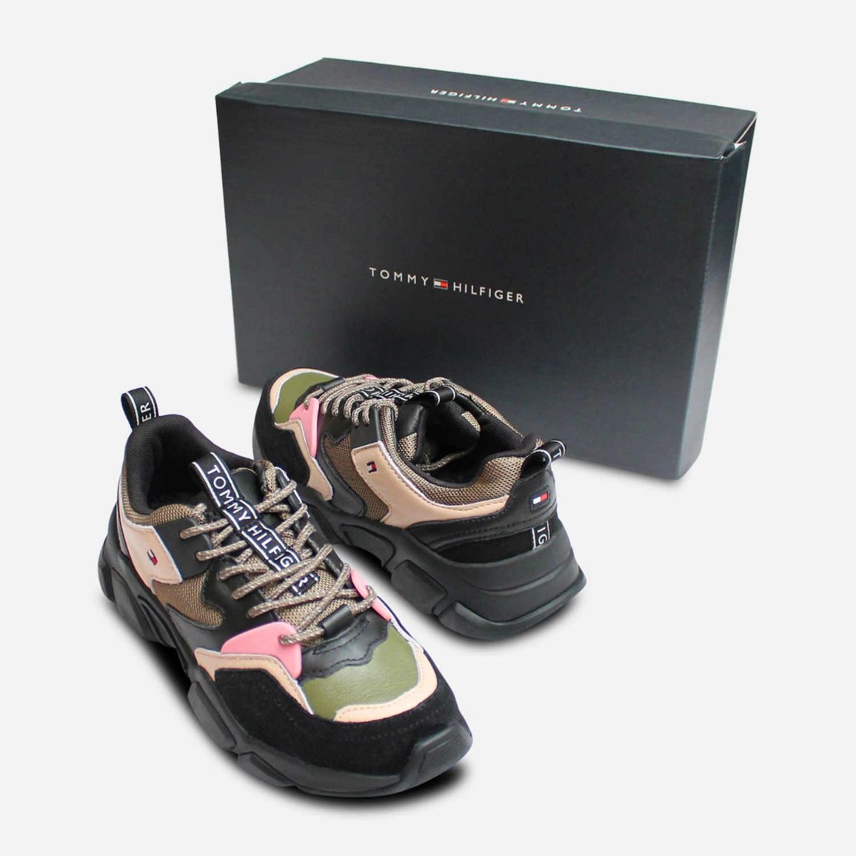 tommy hilfiger black trainers