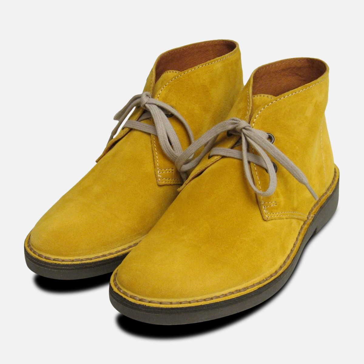 Mustard Yellow Suede Italian Desert Boots