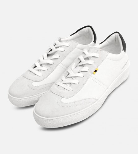 White designer clearance mens trainers