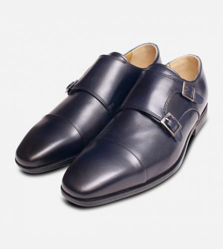 mens monk strap shoes black