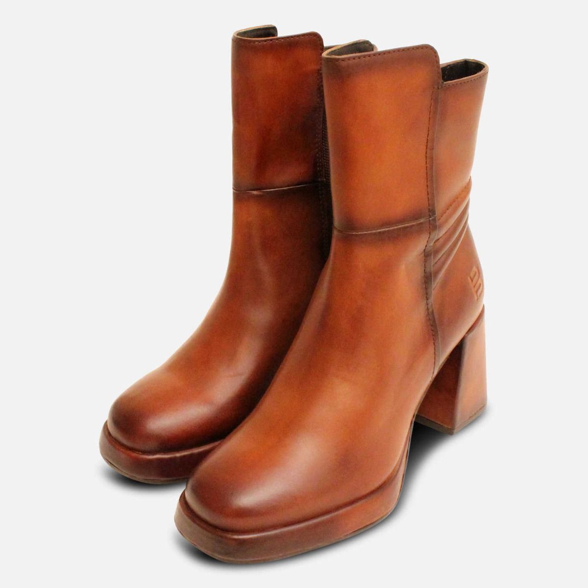 Bagatt Designer Ankle Zip Boots In Antique Tan Leather | eBay display picture 2