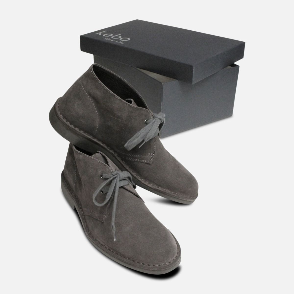 dark gray suede booties