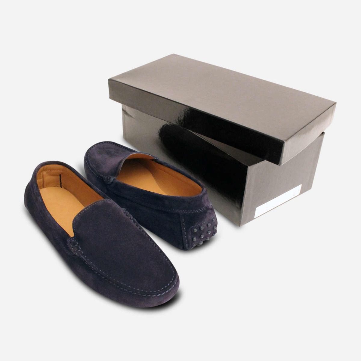 Made in Italy Suede Classic Driving Mocassin Loafers Navy Size IT43/US 10.5 Amazon.com | Men main image 3