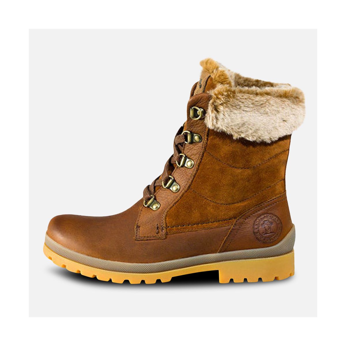 fur tan boots