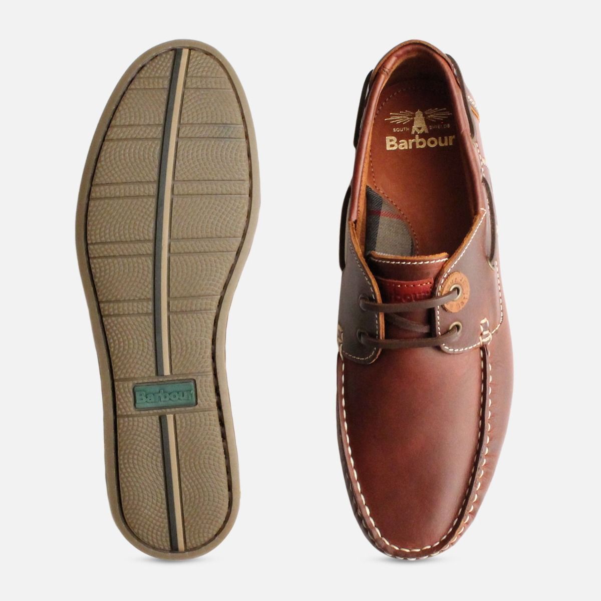 barbour boat shoes brown